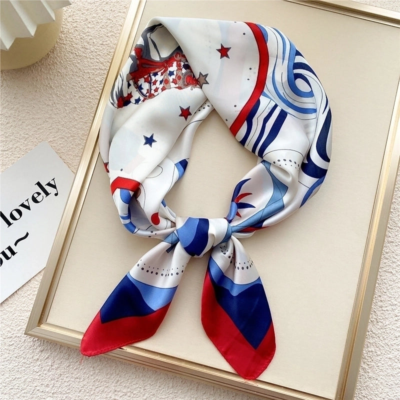 Women's Elegant Sweet Geometric Polyester Printing Silk Scarf