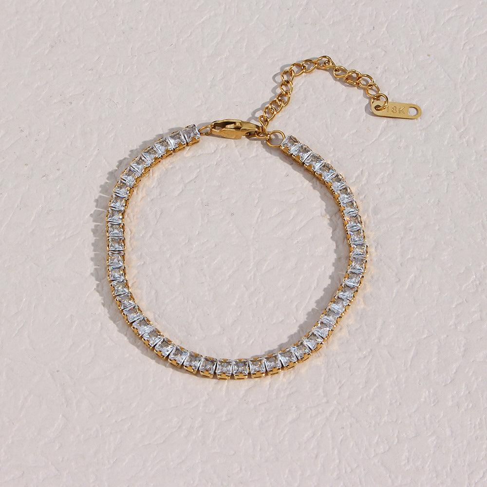 Fashion Stripe Geometric Stainless Steel 18K Gold Plated Necklaces