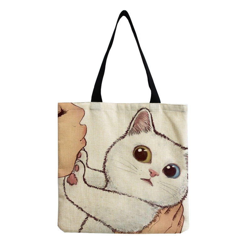 Women's Linen Animal Cute Square Open Shoulder Bag