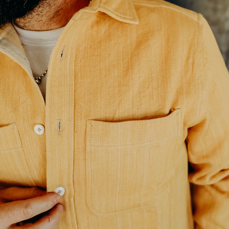 Classic Handwoven Yellow Denim Shirt