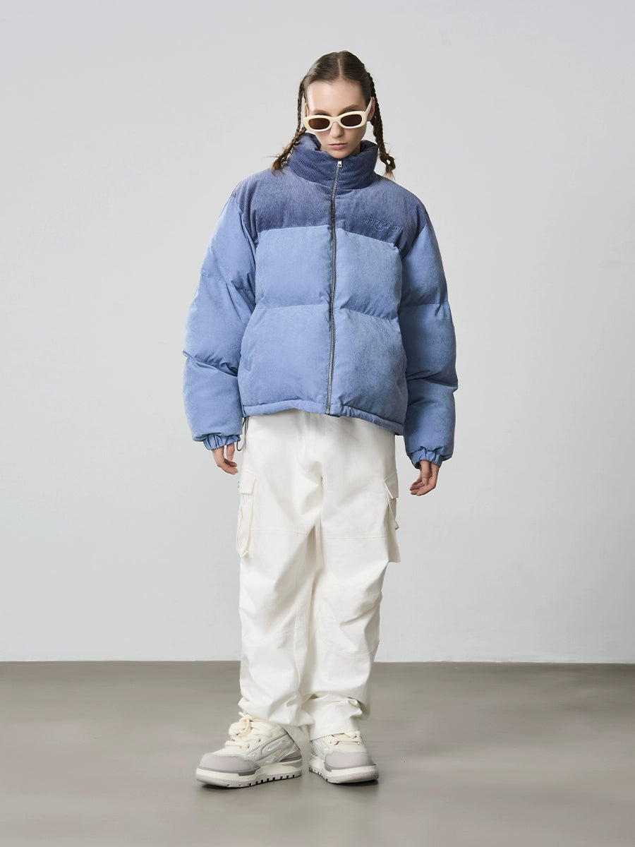 2-Tone Corduroy Puffer Jacket