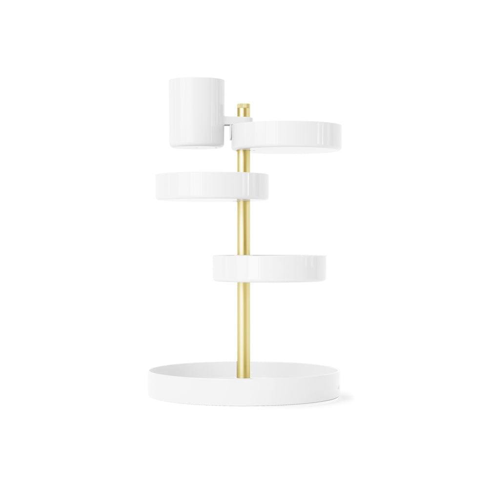 Pirouette Cosmetics Organiser - White & Brass