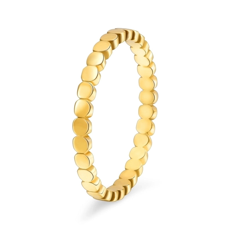 Minimalist Solid Color 304 Stainless Steel 18K Gold Plated Rings