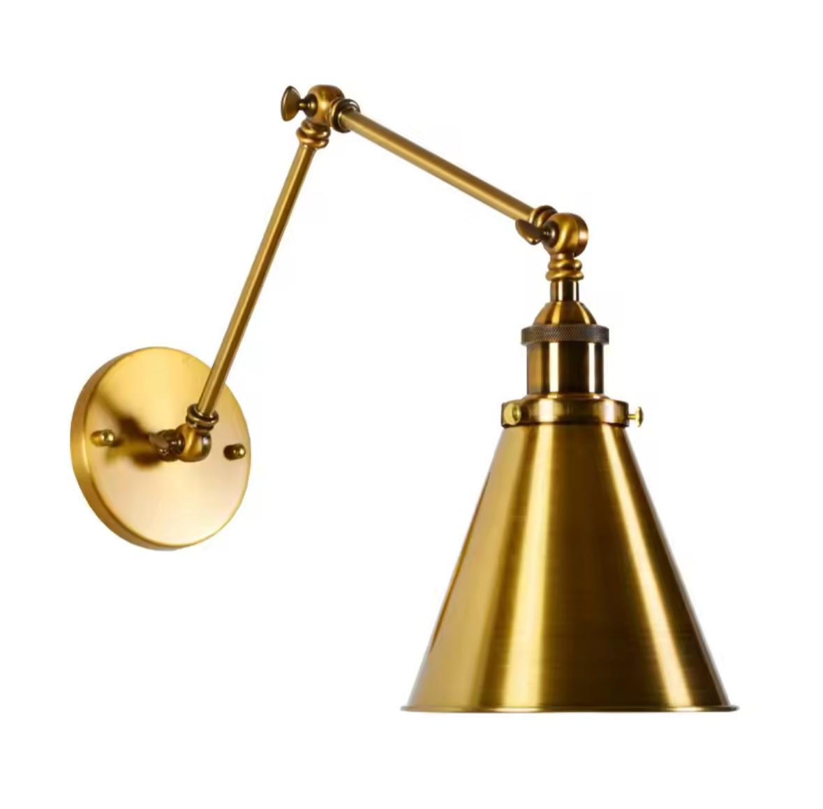 Elegant Brass Wall Sconce with Adjustable Arm