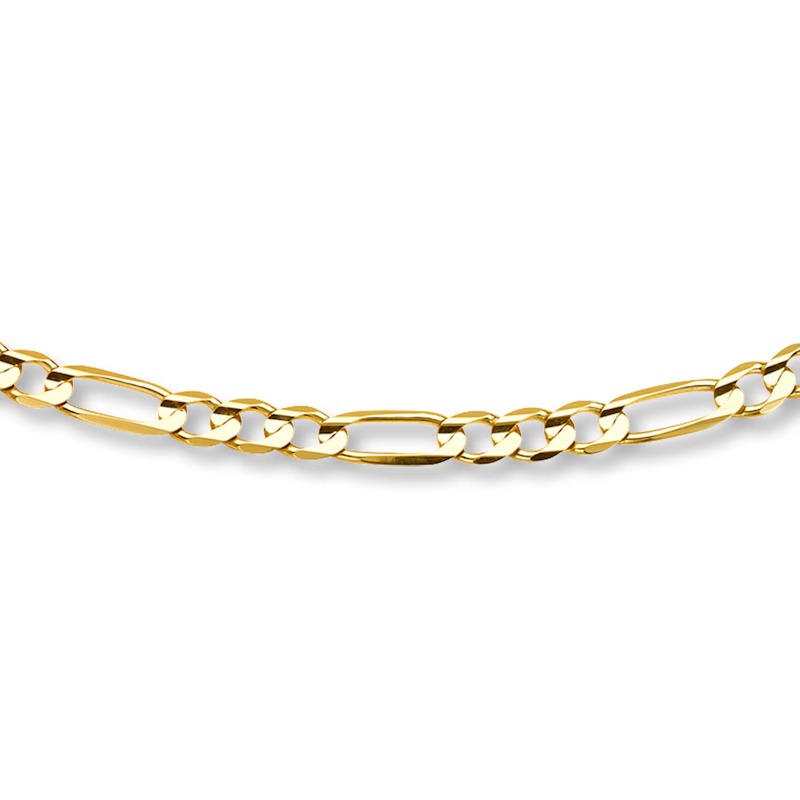 Figaro Necklace Solid 14K Yellow Gold 24