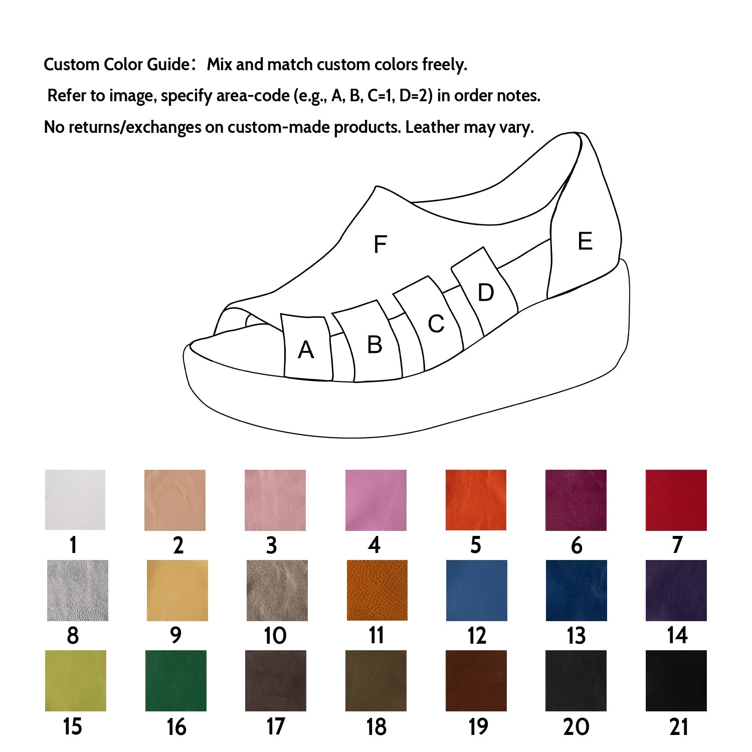 Handmade Leather Gladiator Sandals Peep Toe Back Zip 50mm Wedges Color Blocking