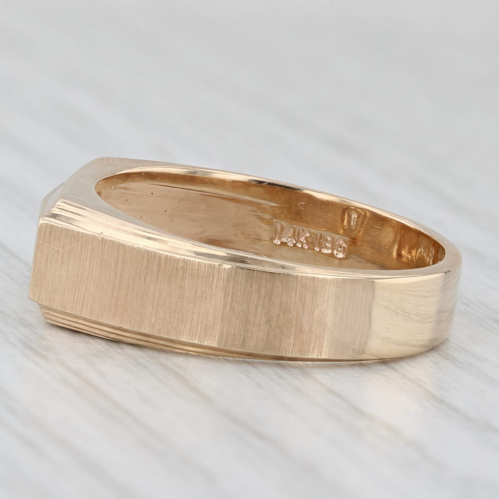 0.20ct Diamond Solitaire Men's Ring 14k Yellow Gold Size 11.5 Band Wedding