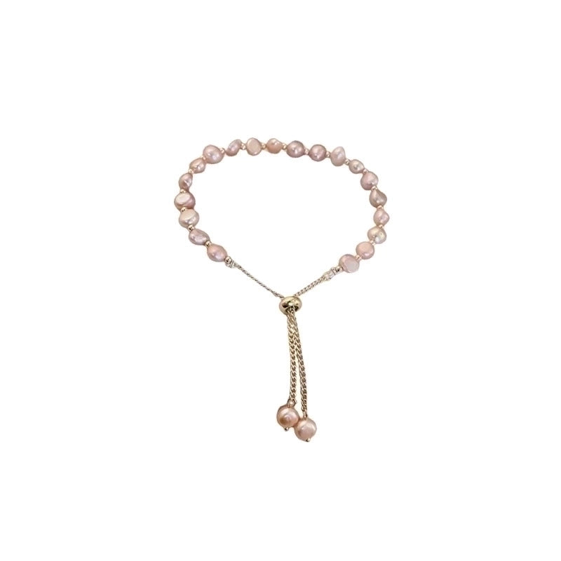 Elegant Round Rhinestones Imitation Pearl Alloy Freshwater Pearl Bracelets