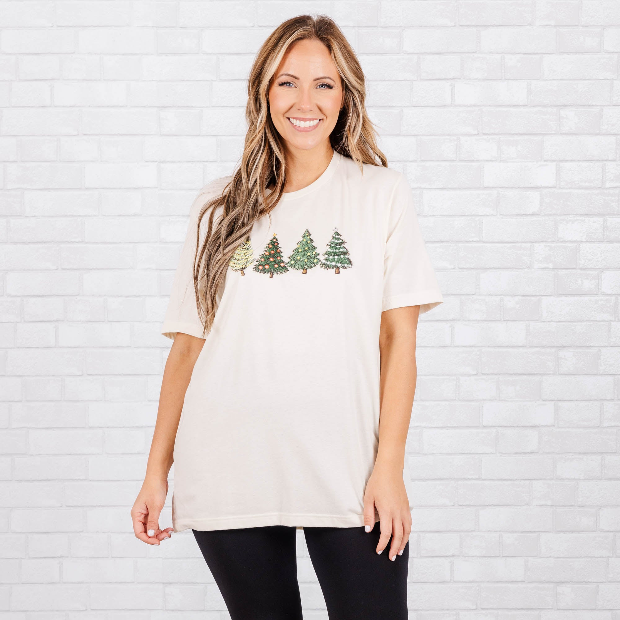 Christmas Spirit Tee. Heather Natural