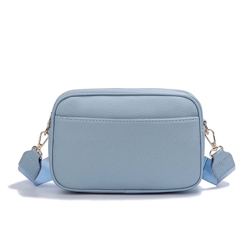 Women's Small Pu Leather Solid Color Basic Square Zipper Crossbody Bag