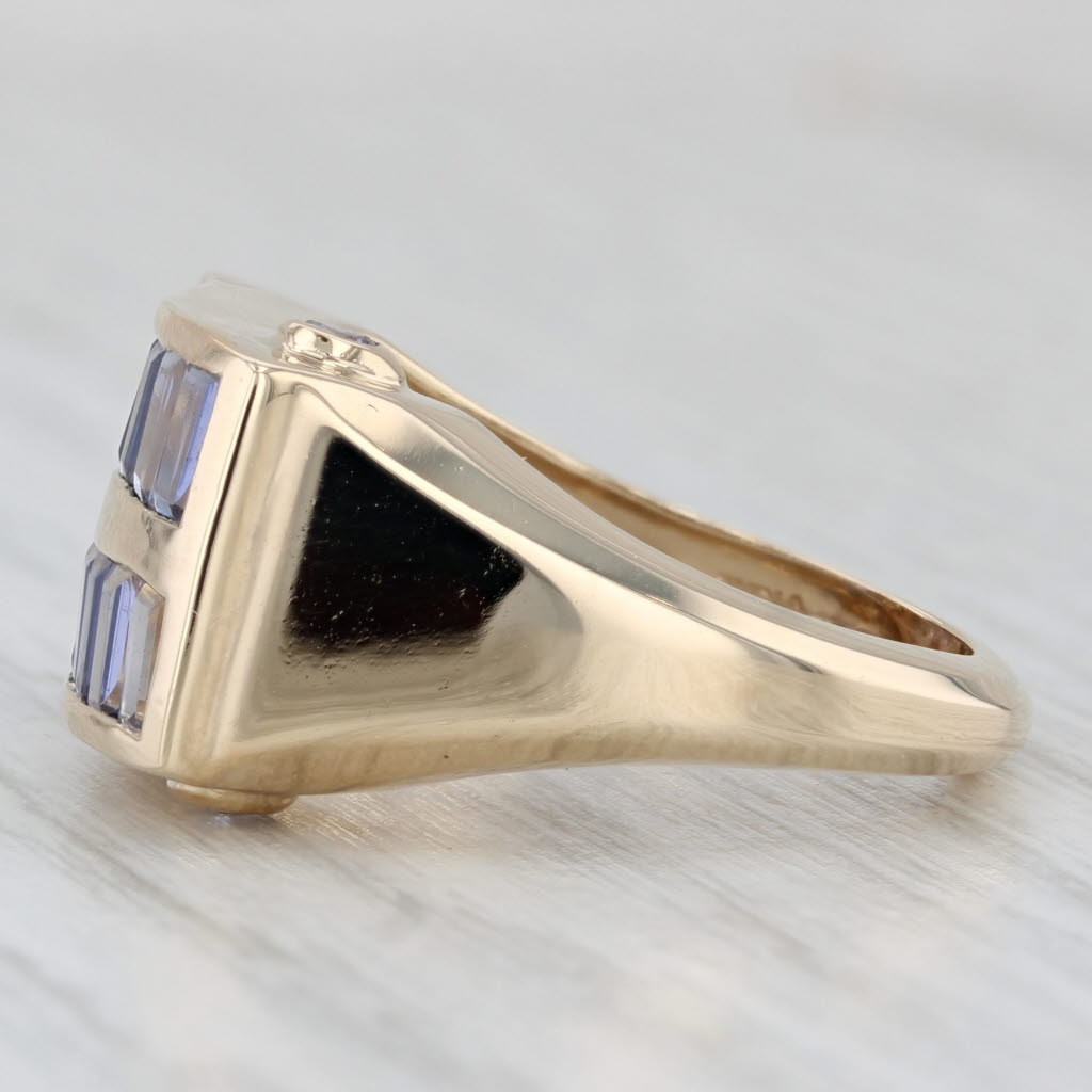 1.98ctw Iolite Tanzanite Ring 14k Yellow Gold Size 7 Abstract Cocktail
