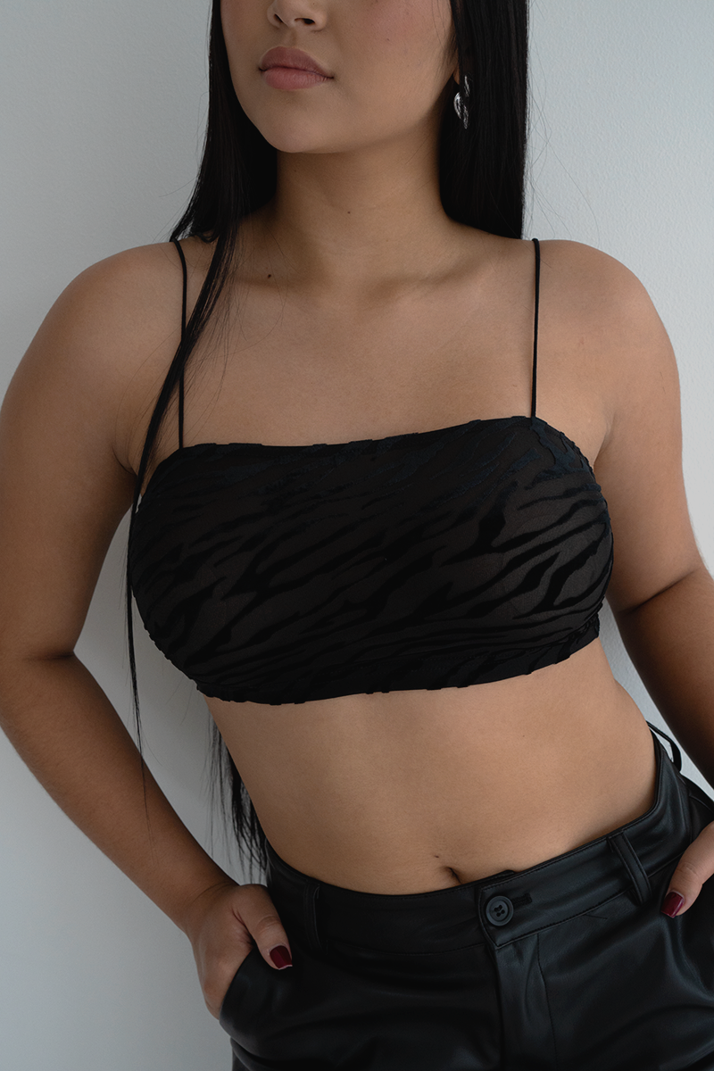 Black Sun Exclusive-Zebra Crop Top