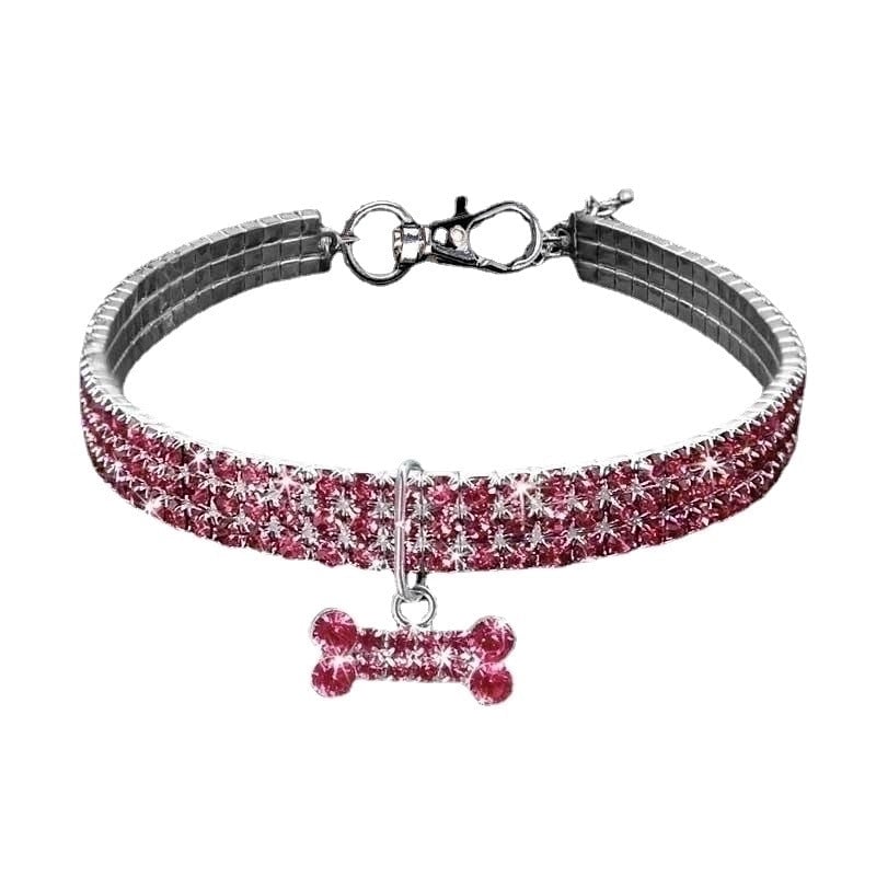 Rhinestone Solid Color Unforgettable Diamond Pet Collar 1 Piece