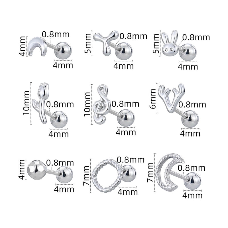 1 Piece Minimalist Commute Geometric Plating Titanium Steel Cartilage Earrings