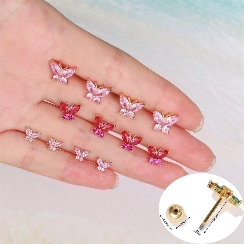 Ear Cartilage Rings & Studs Animal Brass Gem