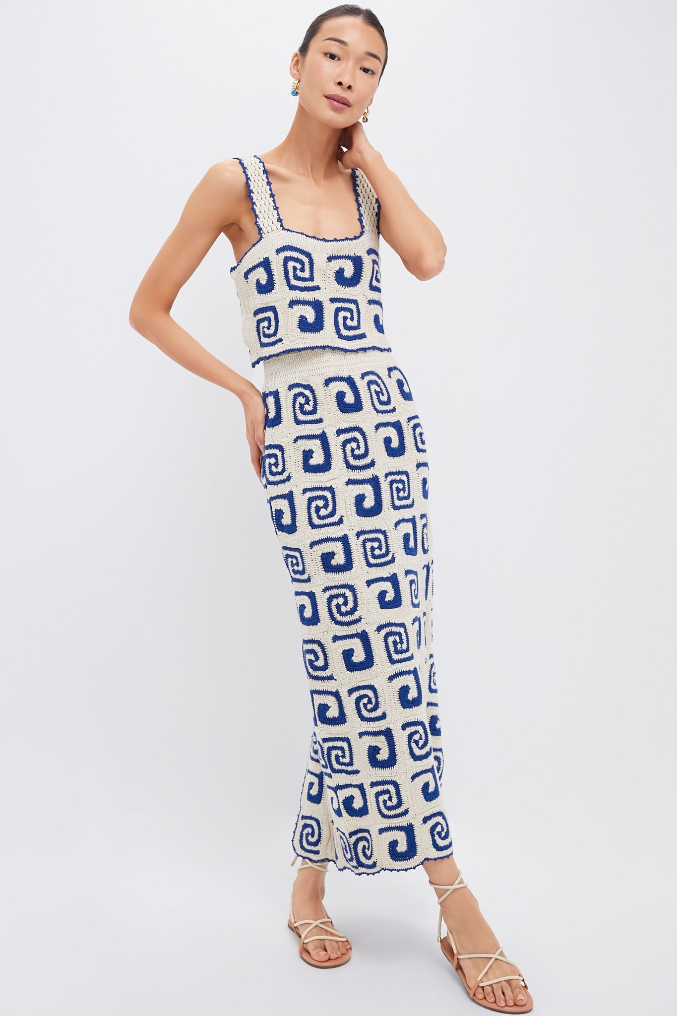 Blue Swirl Crochet Ana Skirt