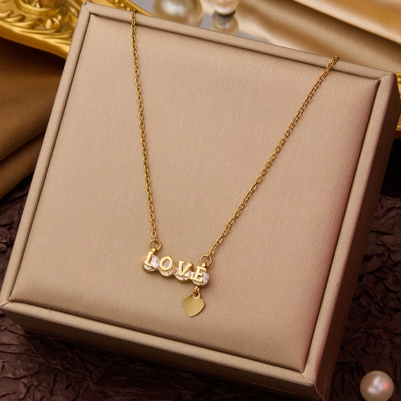 Elegant Minimalist Geometric Flower Bow Knot Titanium Steel Plating Pendant Necklace