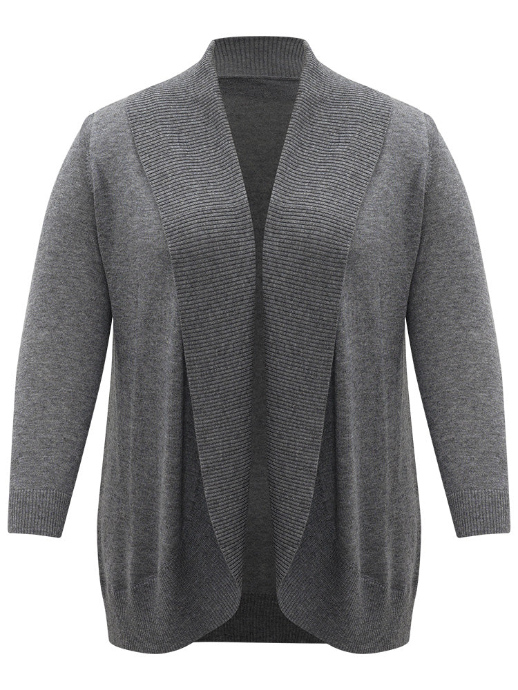 Supersoft Essentials Plain Texture Arc Hem Cardigan