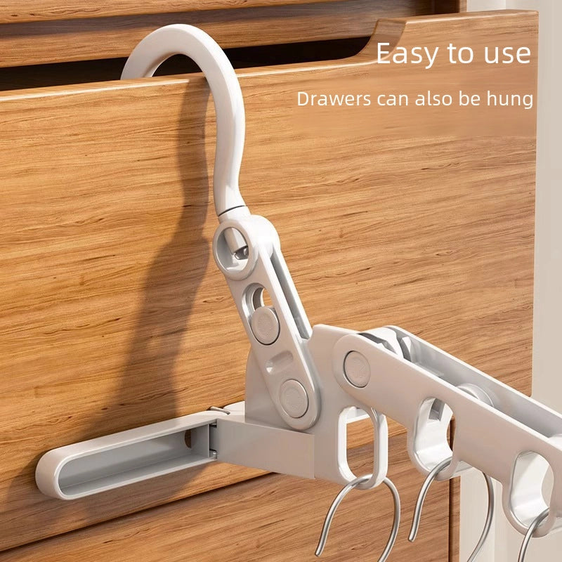 Household Five-hole Folding Clothes Hanger Student Indoor Travel Clothes Hanger Multi-functional Portable Universal Clothes Hanger