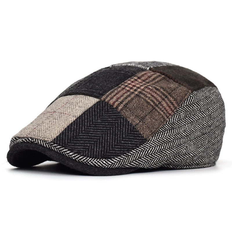 Spring And Autumn Woolen Artistic Youth Peaked Cap Dad Hat Men And Women Retro Beggar Forward Hat Beret