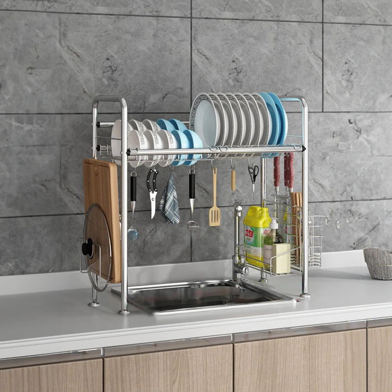 Home Kitchen Organizer Counter Chopstick Holder Storage Rack Metal Stainless Steel Dish Rack
