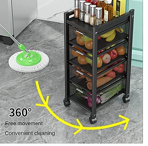 Modern Metal Kitchen Trolleys For Home. Square Design Fruits & Vegetable Organizer