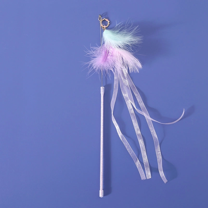Cute Cat Toy Feather Bell Long Tassel Interactive Training Toy