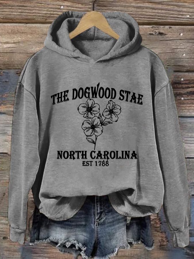 Women's North Carolina Strong Dogwood Print Hoodie