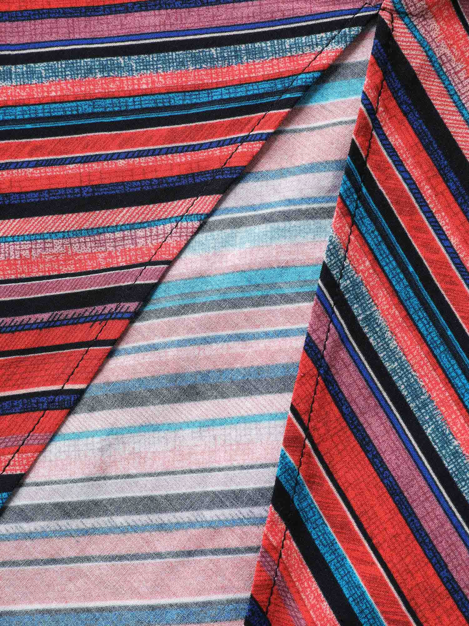 Boho Stripe Waist-Tie Cami Midi Dress