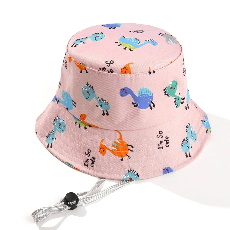 Children Unisex Cartoon Style Cute Minimalist Cartoon Printing Bucket Hat
