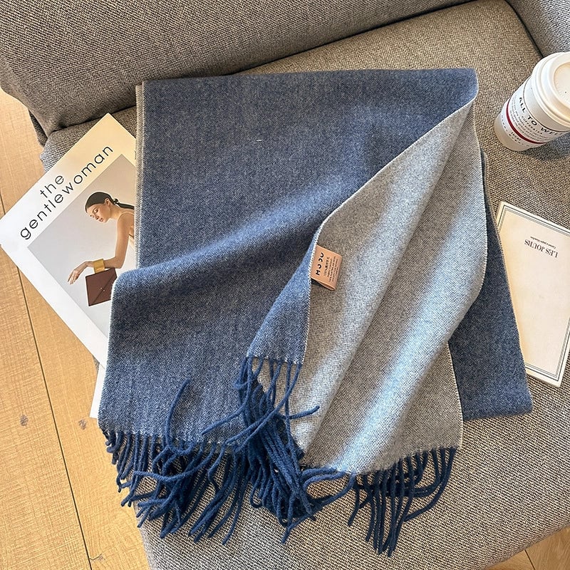 Unisex Elegant Solid Color Fleece Scarf