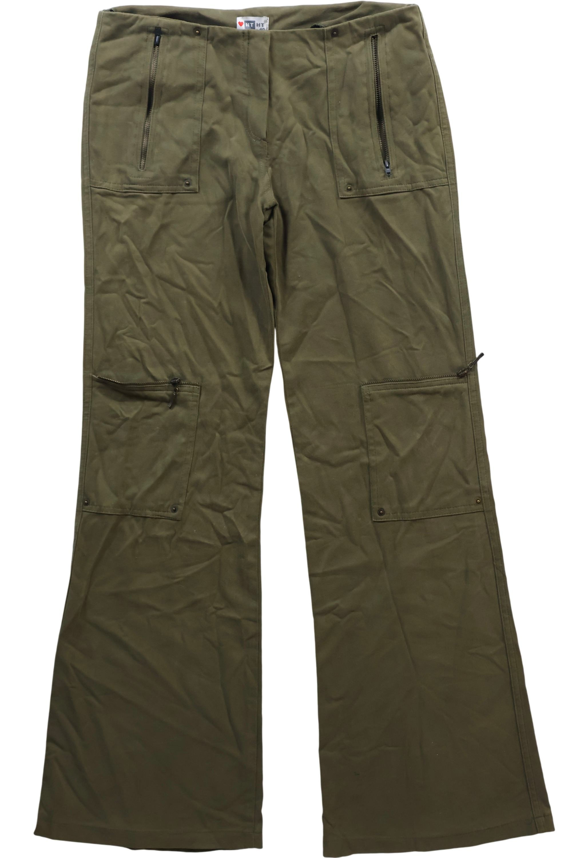 Low Rise Cargo Trousers Khaki