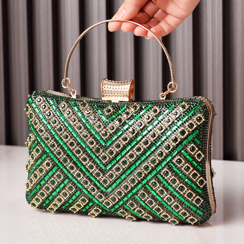 Colorful Diamond-Studded  Resin Evening Clutch