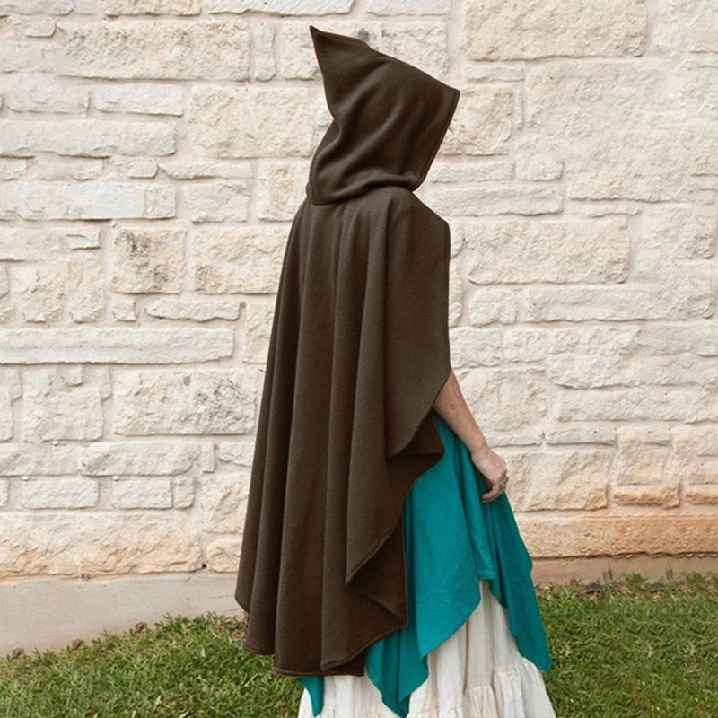 Medieval Women's Hooded Cloak Halloween Winter Women's Gold Velvet Vampire Direct Sales