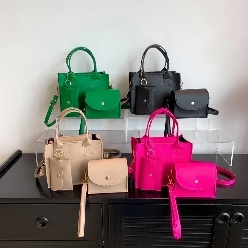 Women's All Seasons Pu Leather Solid Color Vintage Style Square Zipper Handbag