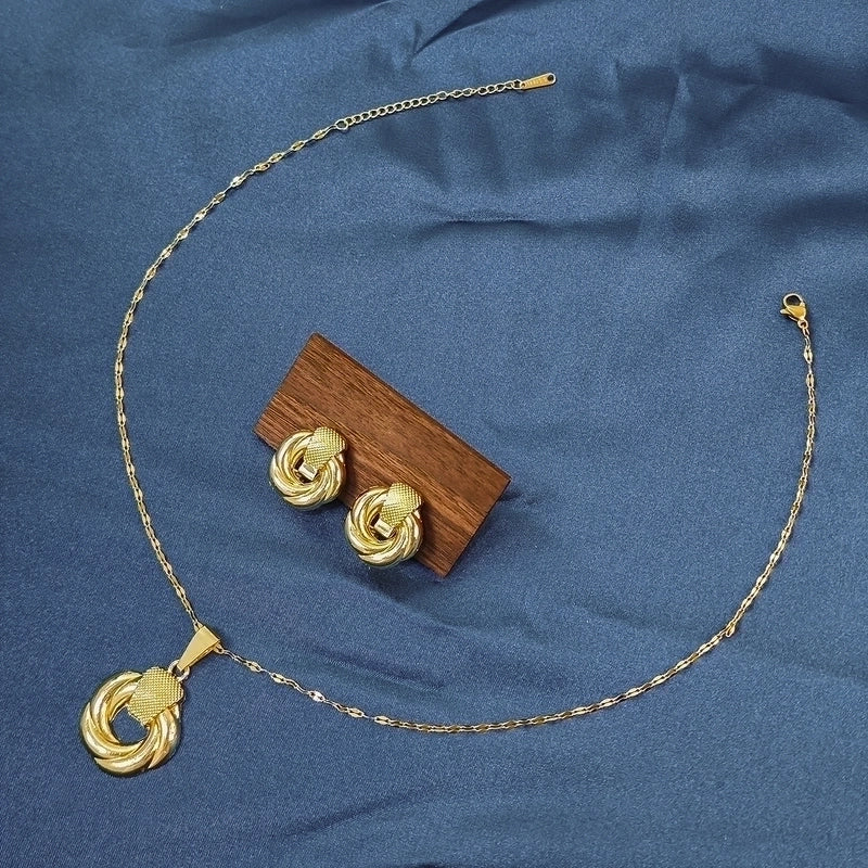 Elegant Classical Geometric 304 Stainless Steel Plating Jewelry Set