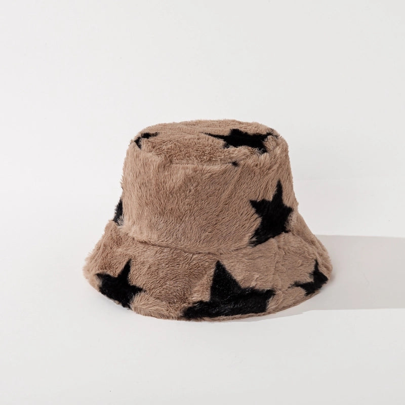 Unisex Basic Retro Classic Style Star Printing Wide Eaves Wool Cap