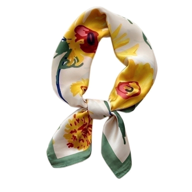 Women's Elegant Sweet Geometric Polyester Printing Silk Scarf