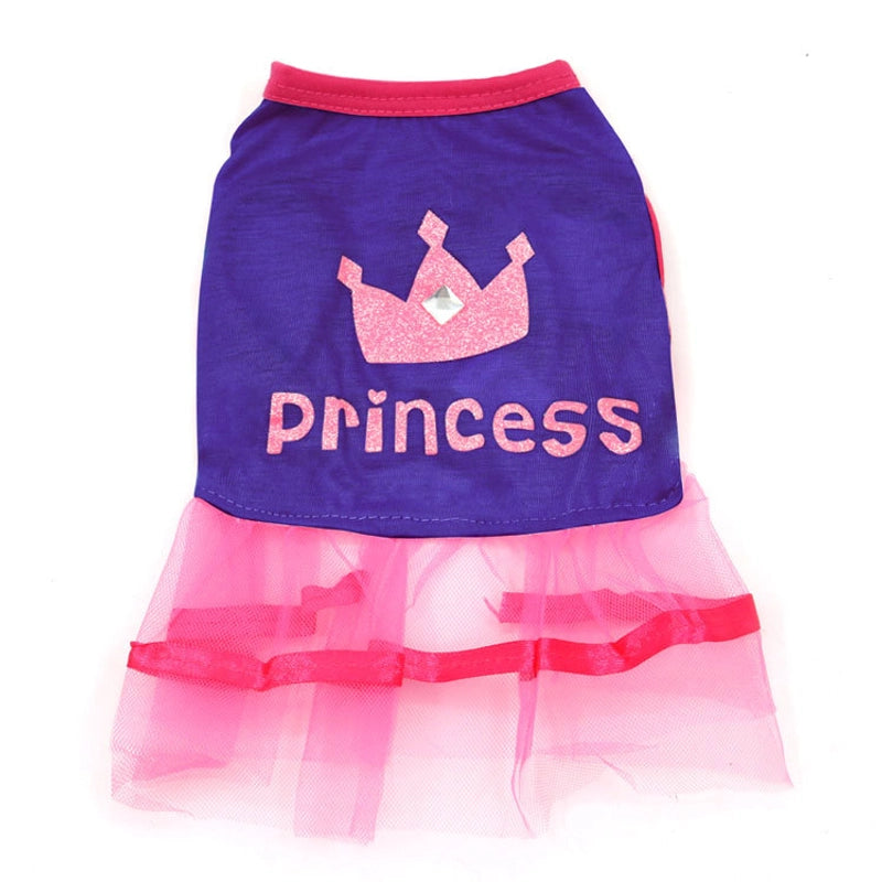 Princess Cotton Letter Heart Shape Crown Pet Clothing