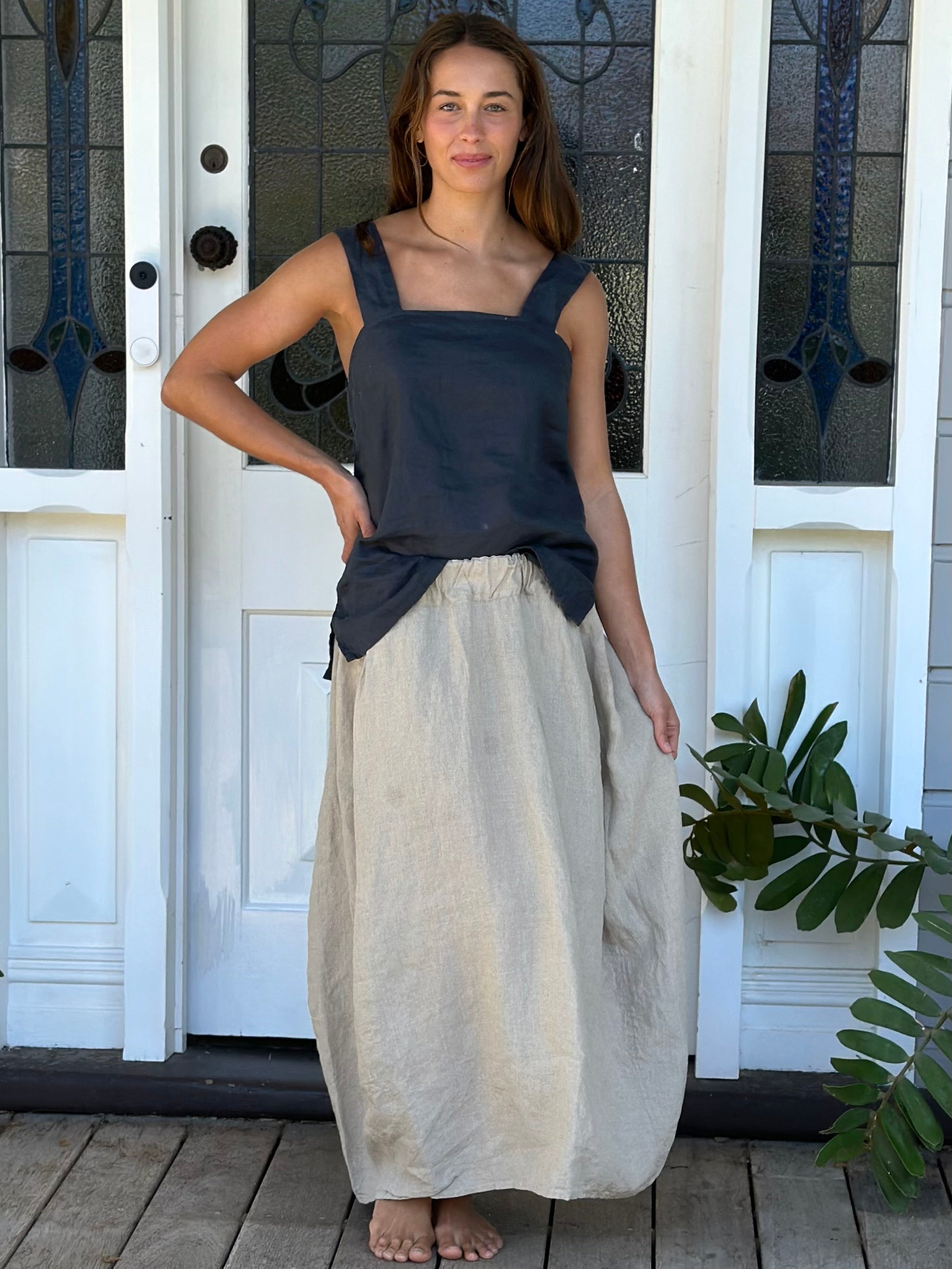 lana skirt-natural linen