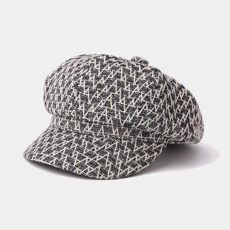 Women's Retro Printing Short Brim Beret Hat