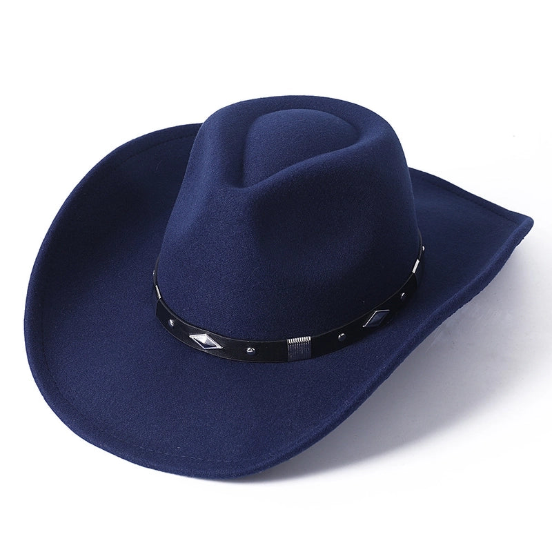 Cowboy Hat Woolen Jazz Gift Hat Men And Women Autumn And Winter Felt Hat Big Brim