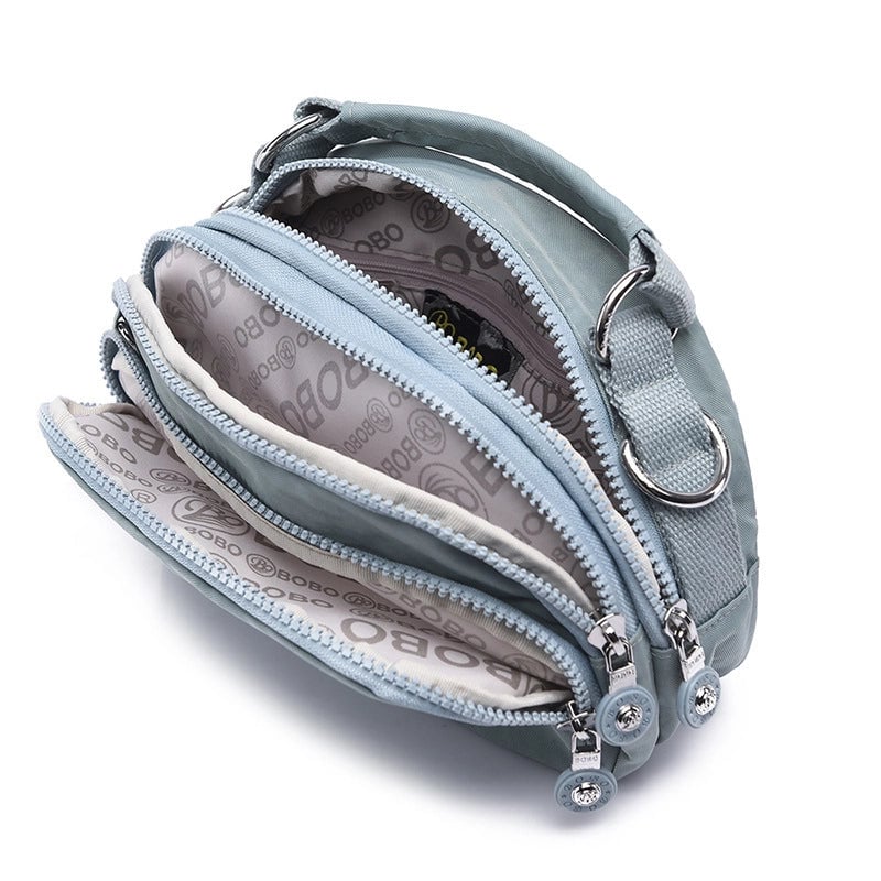 Women's Small Nylon Solid Color Basic Classic Style Square Zipper Crossbody Bag