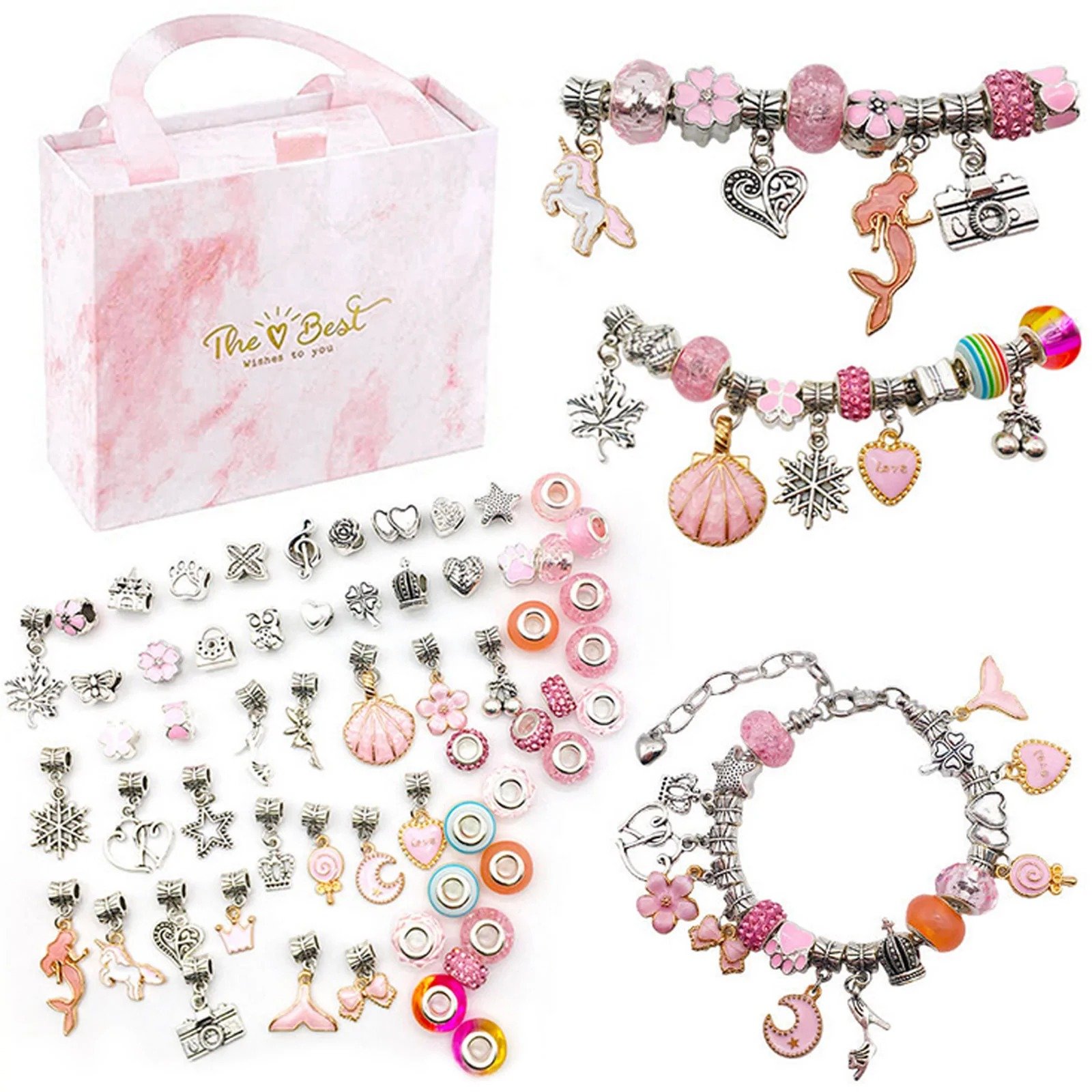 (🔥2022 TOP 1 TRENDING🔥)Charm Bracelet Jewerly Making Kit(Buy 3sets and Get 3rd for Free )