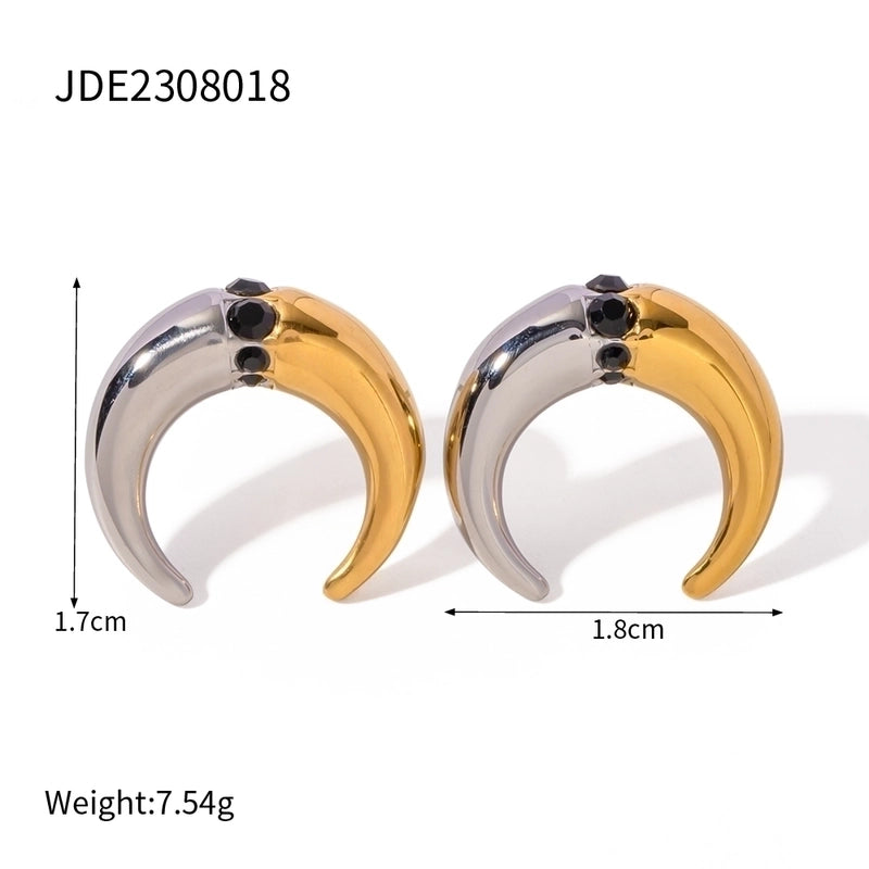 1 Pair Minimalist Classic Style Geometric Mixed Color 304 Stainless Steel Ear Studs