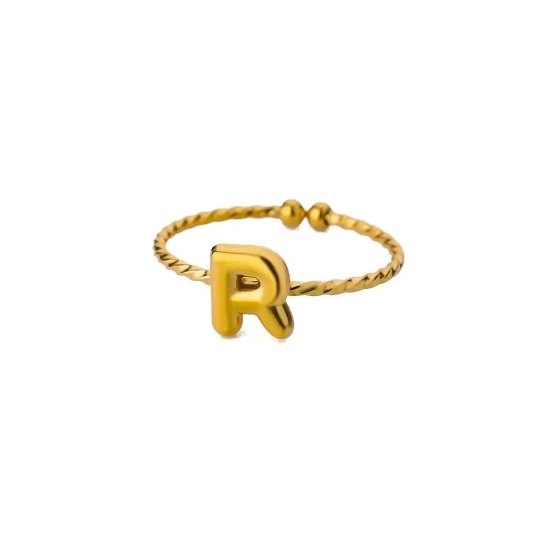 Elegant Minimalist Streetwear Letter 304 Stainless Steel Plating Open Rings