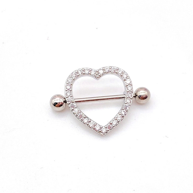 Fashion Leaf Star Wings Stainless Steel Inlaid Zircon Nipple Ring 1 Piece