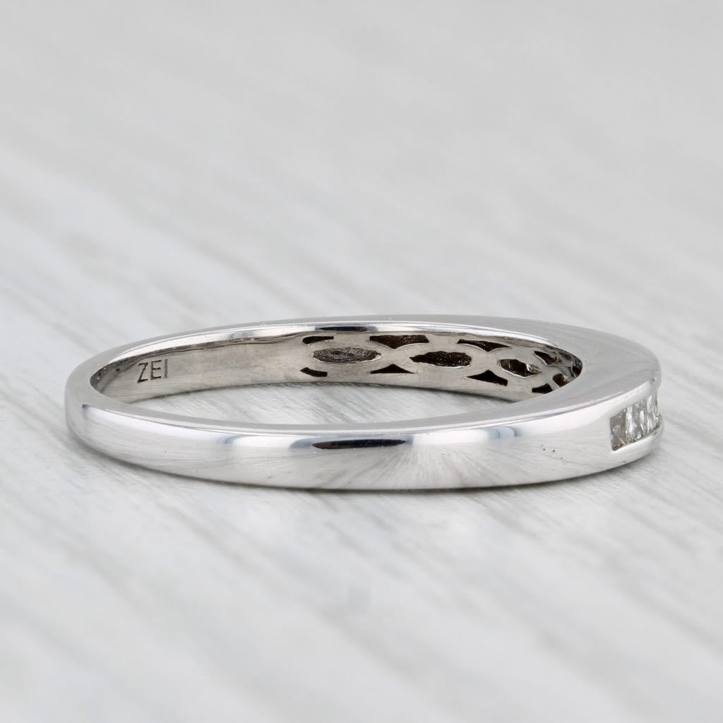 0.42ctw Diamond Wedding Band 14k White Gold Size 8.5 Stackable Ring