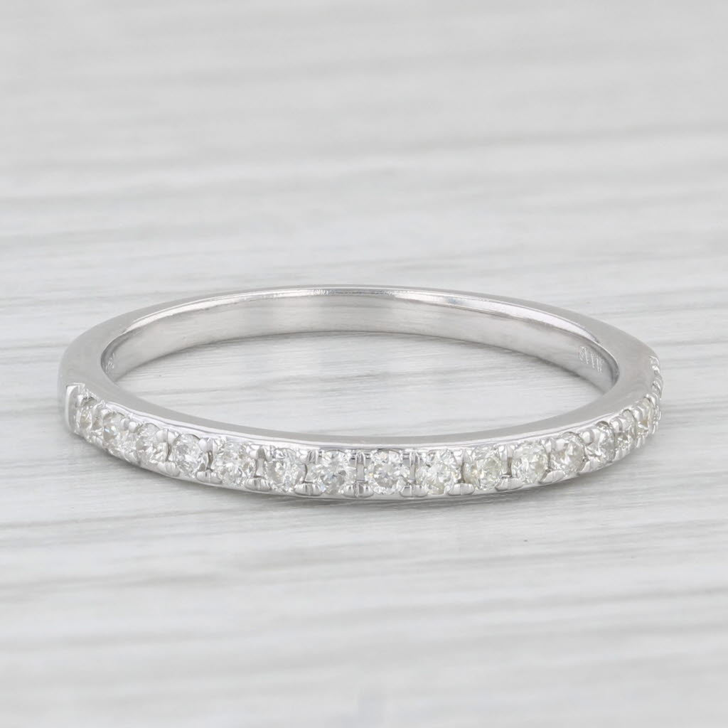 0.17ctw Diamond Wedding Band 14k White Gold Stackable Anniversary Ring Size 7