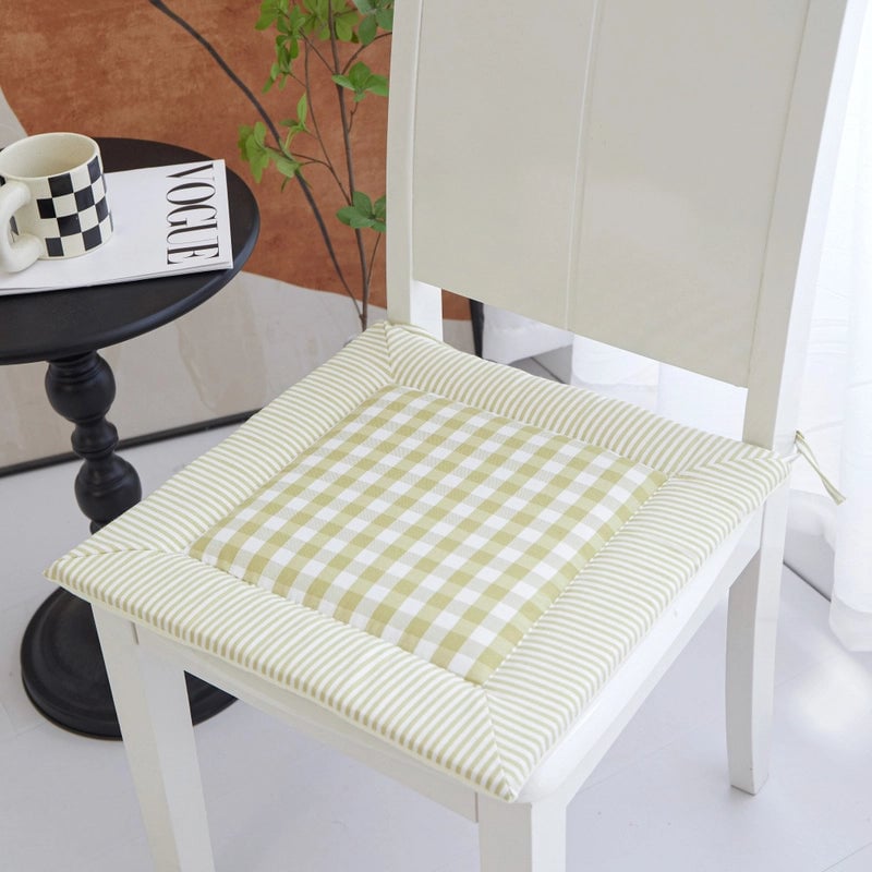 Minimalist Plaid Polyester Seat Cushion